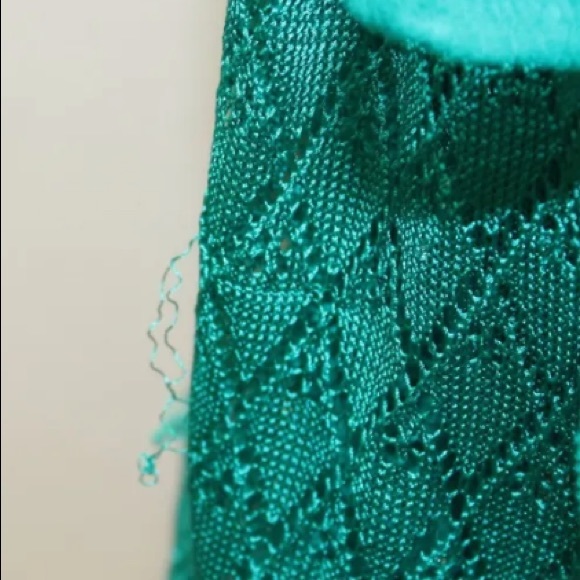 Bebe turquoise blue Ruffled Halter Tier Dress Jersey Medium - Picture 9 of 13